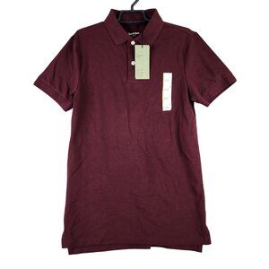 Mens Goodfellow Burgundy Standard Fit Polo Shirt Short Sleeve Polyester Blend S